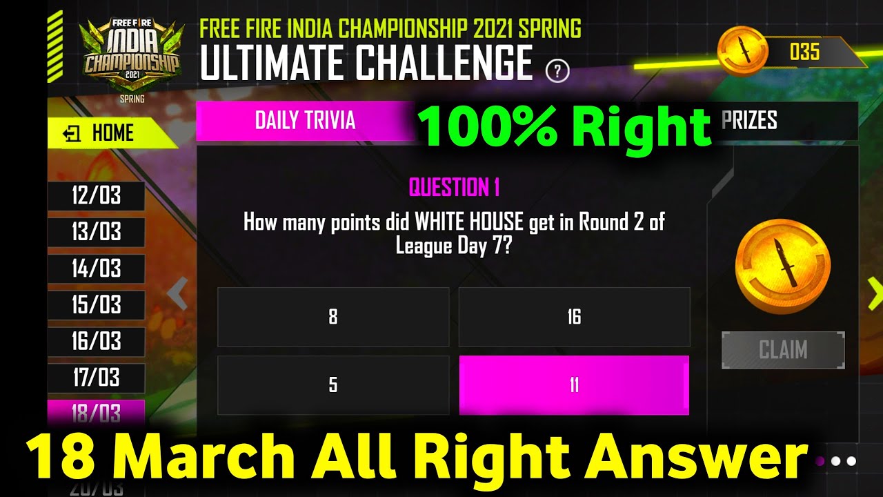 18 March Esports Ultimate Challenge All Answer||Esports Ultimate Challenge New Event||Abhinav Gaming