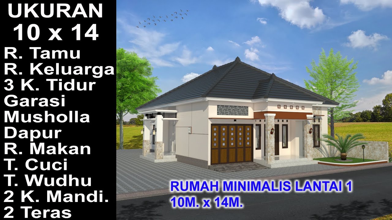 Modern House 10x14 3 K Tidur Desain Rumah Minimalis Lantai 1 YouTube Modern House 10x14 3 K Tidur Desain Rumah Minimalis Lantai 1 YouTube