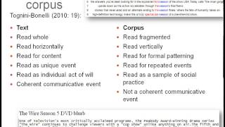 Text Versus Corpus