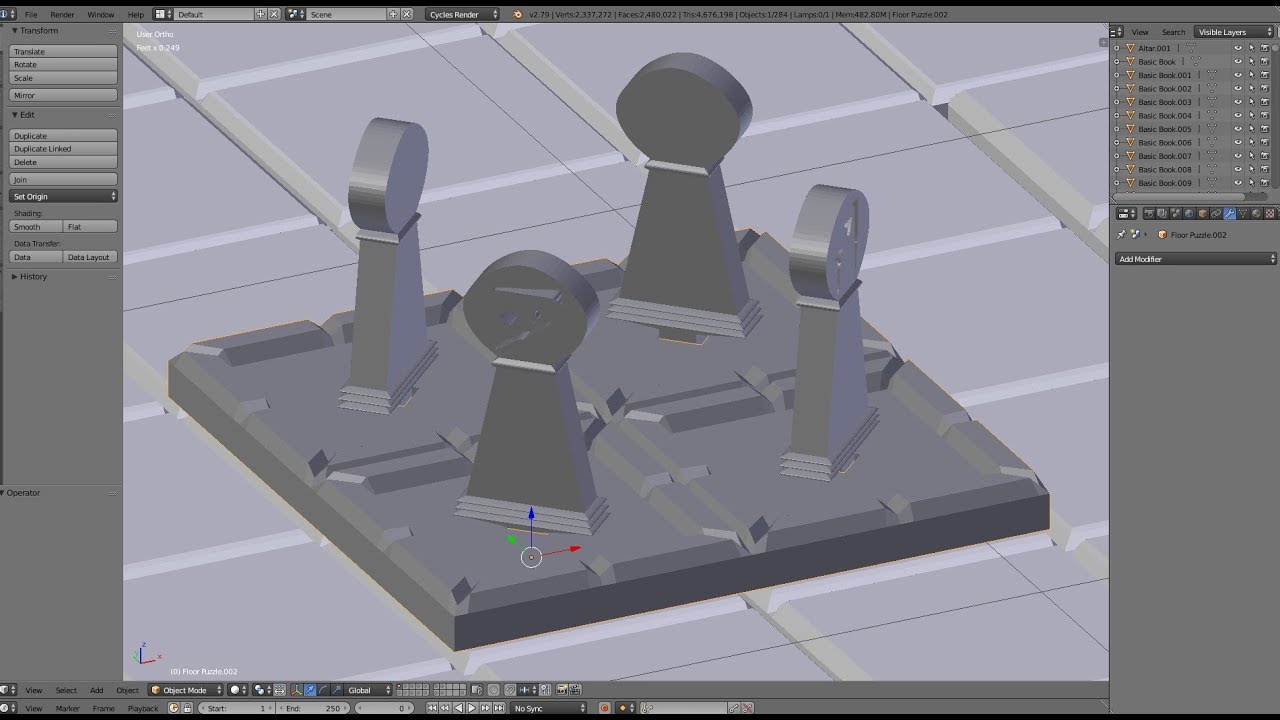 Floor Puzzle Tutorial For Blender 3d Custom Dungeon Pt13 Youtube