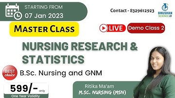 Demo 2 | Overview of research process | Nursing Research & Statistics | Bhushan Science Online Class