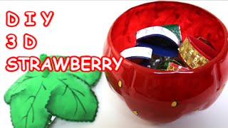 Crafts ideas: Here is how to make 3D strawberry box for your jewelry or small stuff. I made it from a cola bottle. Previous video: https:/