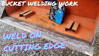 WELD ON CUTTING EDGE REPLACEMENT ON KUBOTA TRACTOR BUCKET  CUTTING TORCH GOUGING  MIG WELDING