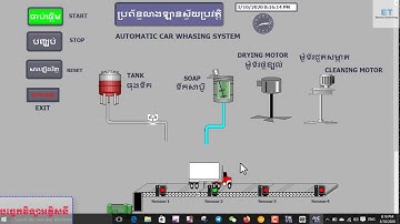 Automatic Washing Car System in TIA Portal V15|| PLC-SCADA|| ប្រព័ន្ធលាងឡានស្វ័យប្រវត្តិដោយប្រើ PLC