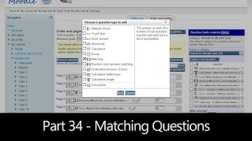 Part 34 - Matching Questions (Moodle How To)