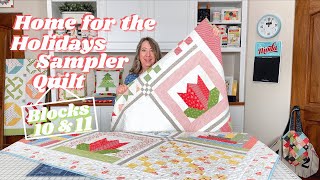 Home for the Holidays Sampler Quilt - Block 10 & 11: Poinsettia Quilt Blocks