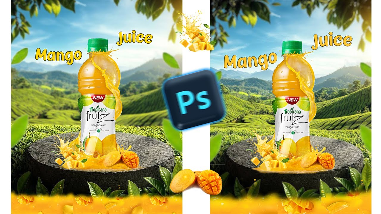 Photoshop Product Manipulation Tutorial | Mango Juice Advertisement | Design & Tutorials |