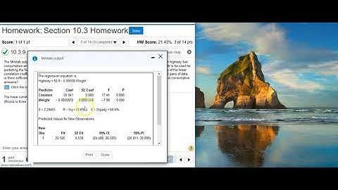 Finding the linear correlation coefficient from a Minitab display