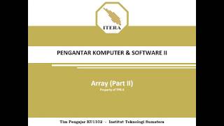Pertemuan 13 Array   Part 2