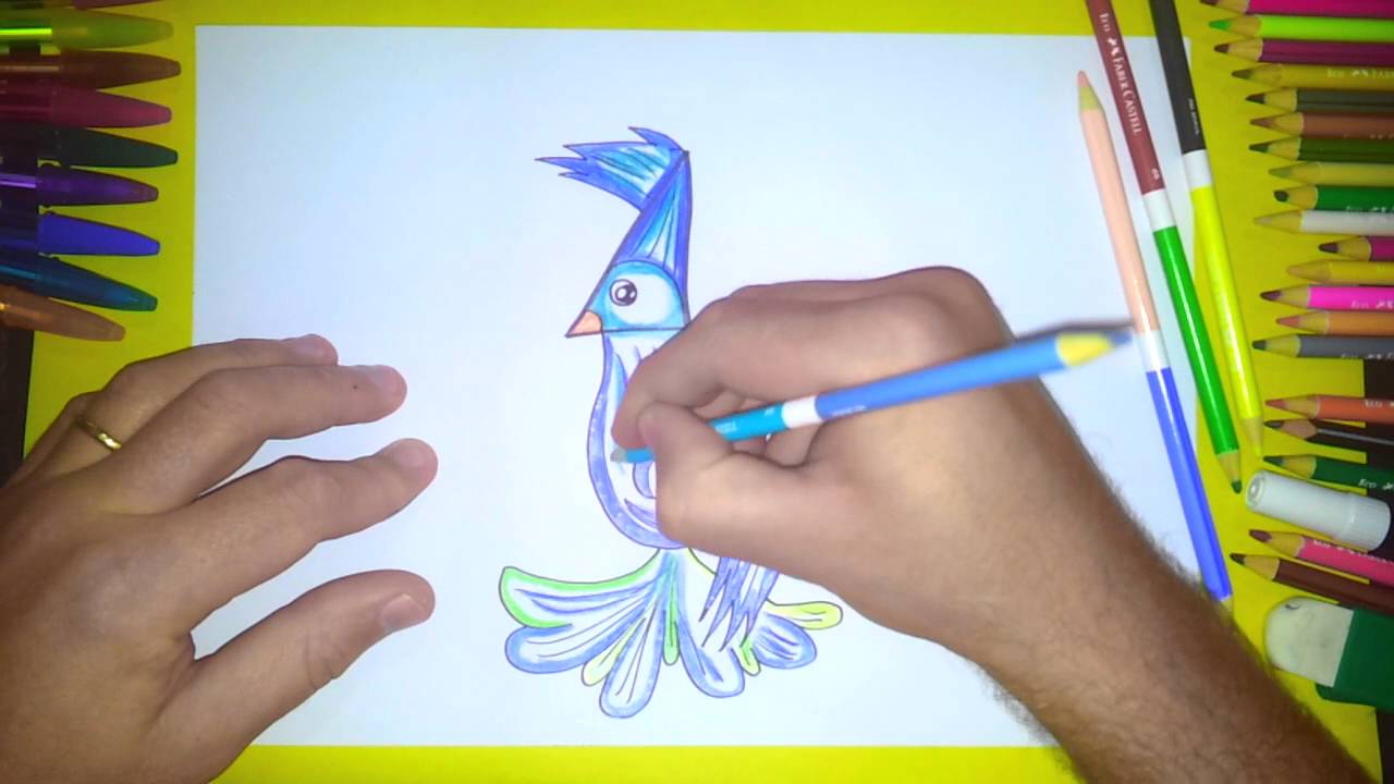 Como Desenhar Aves Pássaros Com O Número 4