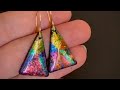 Amazing Iridescent Glitters on Polymer clay . Earrings Tutorial.