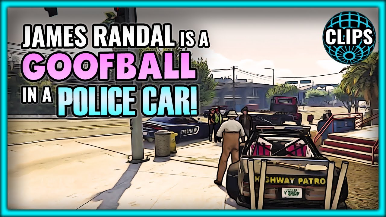 JAMES RANDAL IS A GOOFBALL IN A POLICE CAR!