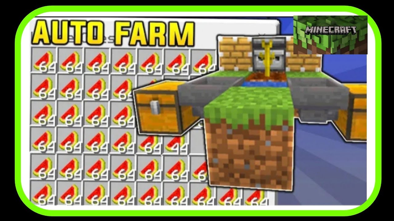 Automatic melon farm...Minecraft MCPE - YouTube