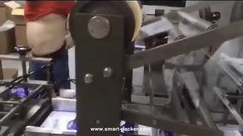 Automatic 3D three dimension film carton box over wrapping sealing packing machine packing video