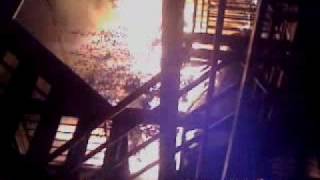 Garage on fire