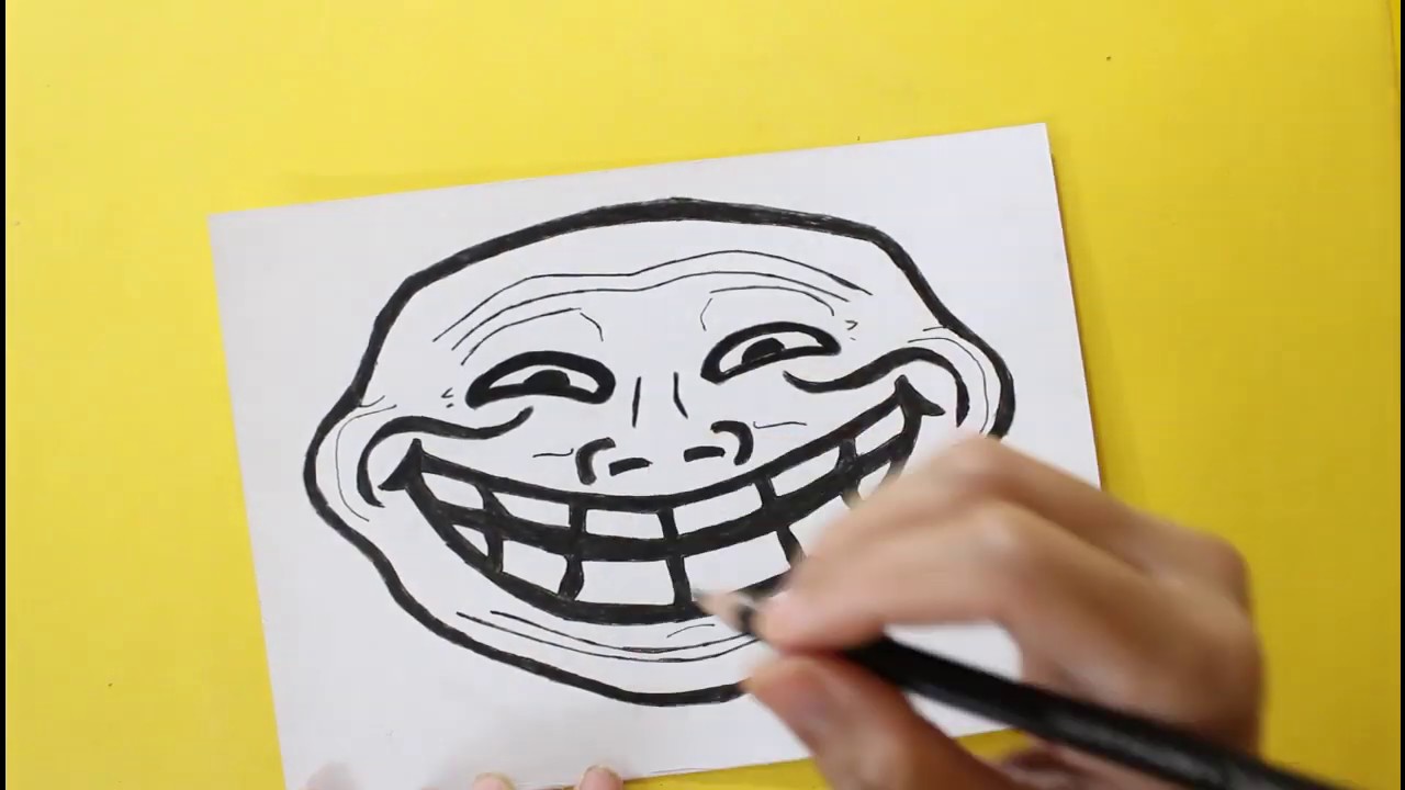 How to draw troll face / LetsDrawIt