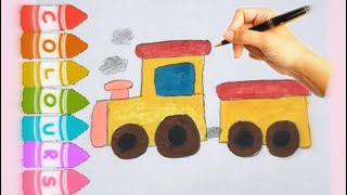 رسم قطار سهل/تعليم رسم /Drawing a train/