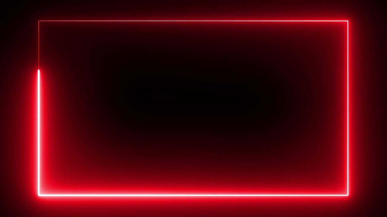No Copyright Royalty Free Red Color Neon lights rectangle frame loop background - YouTube