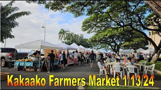 [4K] Kakaako Farmers Market on 1/13/24 in Honolulu, Oahu, Hawaii