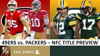 49ers vs. Packers NFC Title Game Preview, Prediction, Aaron Rodgers, Jimmy Garoppolo \& George Kittle