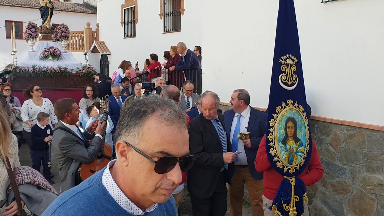 Virgen Inmaculada pasando por el puente de la calle huerto Arriate 2018