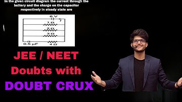 In the given circuit diagram the current through the battery and the charge on the capacitor respect