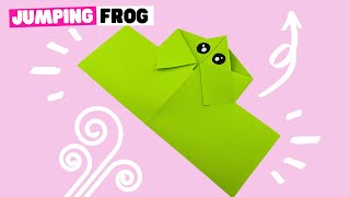 How to make an easy ORIGAMI JUMPING FROG [paper frog]