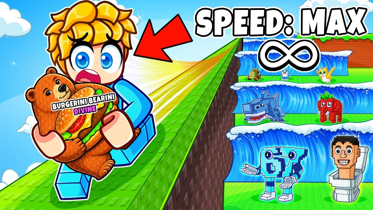 MAXIMALE UNENDLICHE GESCHWINDIGKEIT in Escape Tsunami for Brainrots!!