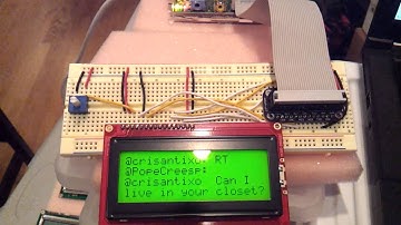 Twitter hashtag display on Raspberry Pi: 20x4 character LCD