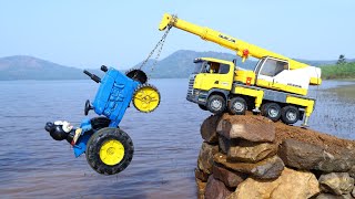 Accident Ford Tractor Biggest River Pulling Out Crane  ? Scania Truck Accident Highway Road | Cs Toy