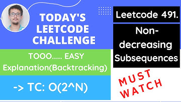 Leetcode 491 Non decreasing Subsequences | Live Coding 🔥🔥 Hindi