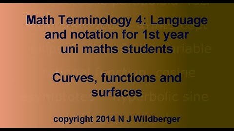 Curves, functions and surfaces | Math Terminology | NJ Wildberger