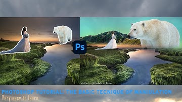 Photoshop Tutorial: Big bear and girl I Technique of manipulation