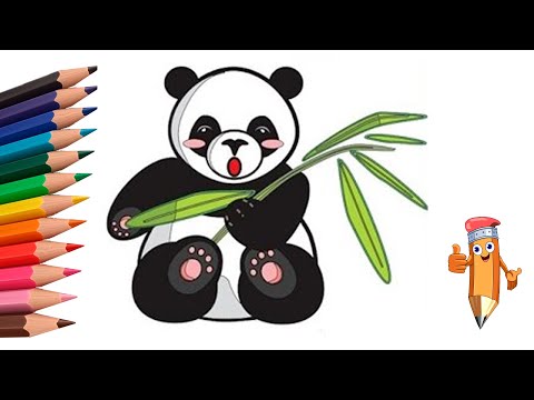 How to draw a Panda - YouTube