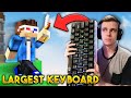 Playing Bedwars with the WORLDS LARGEST Keyboard