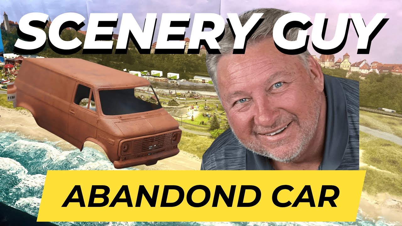 Abandoned car diorama with rust effects tutorial.