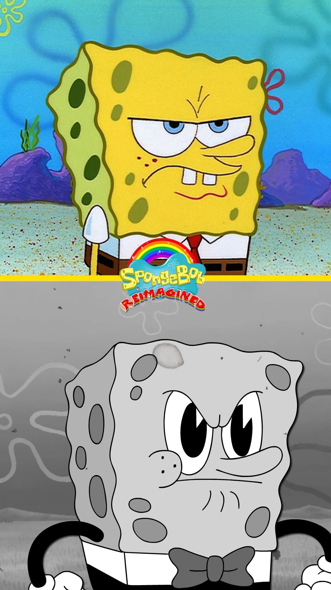 SpongeBob goes black \u0026 white ⚫️⚪️ | #shorts