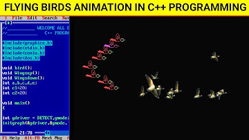 Flying birds animation in C++ programming | Birds in C Graphics Programming | C Language Coding