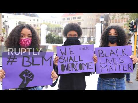 South Africa: Protesters rally outside parliament in Cape Town for George Floyd