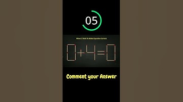 Move 2 stick to make equation correct 0+4=0, Matchstick Puzzle #shorts #puzzles #matches #riddles