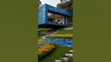 Floating House Design Idea with blue Bricks 4 #home #shorts