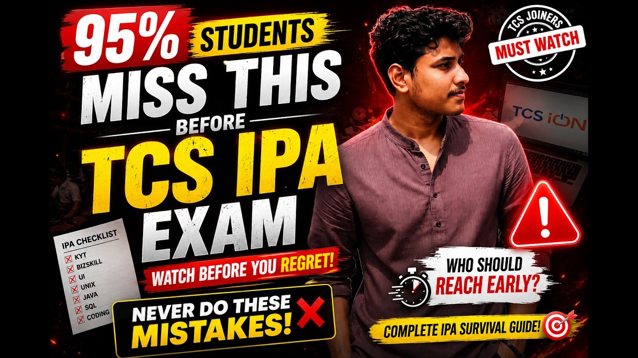95% Students Miss This Before TCS IPA Exam | Watch BEFORE You REGRET | NEVER Do These MISTAKES ❌ by The Caterpillar Dev
