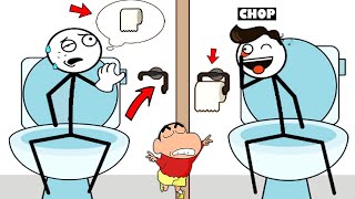 SHINCHAN and CHOP and AMAAN Became FUNNY THIEF 😂 | Stickman Brain Puzzle Game in hindi | AMAAN-T screenshot 3