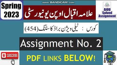 ⏩ AIOU Code 454 Solved Assignment No.2 Spring 2023 || Subject: TV Broadcasting || Level: BA/B.Com