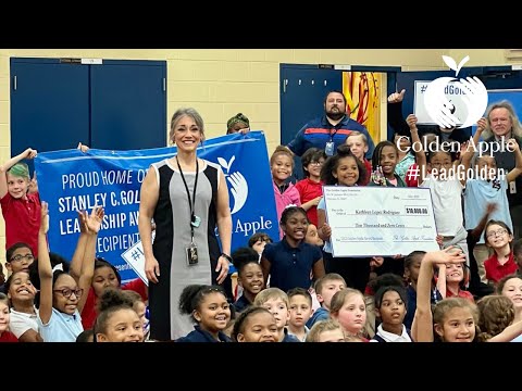 Kathleen Lopez-Rodriguez of Charter Oak Primary School surprised with 2023 Golden Apple Award