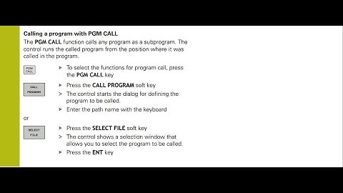 Heidenhain TNC640 - Programming of Contours| Calling a program with PGM CALL - Tutorial 9