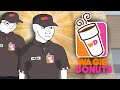 Wojak starts a new wage slave job wagie donuts