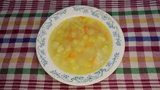 Картопляний суп з вівсяними пластівцями