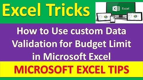 How to Use custom Data Validation for Budget Limit in Microsoft Excel [Urdu / Hindi]