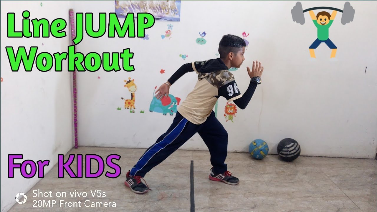 KIDS Line JUMP Workout 5 Min. Line Jump Exercises FOR KIDS PE for
